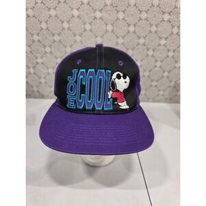 Kids Joe Cool‎ Snoopy Baseball Cap Black Purple Snapback Hat